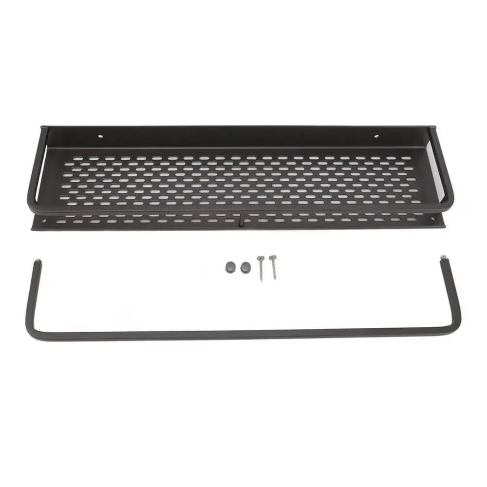 Wall-Mount Grey Bathroom Shower Caddy Kitchen Organizer with Towel Rack